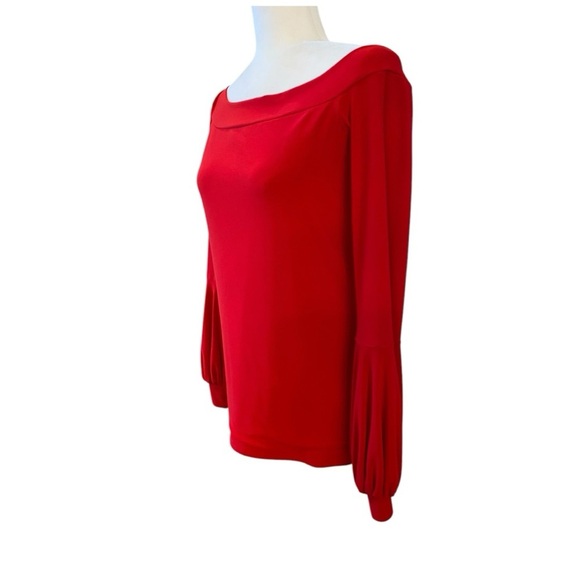 Joseph Ribkoff Red Long Sleeve Stretch Off Shoulder Blouse - Picture 2 of 7